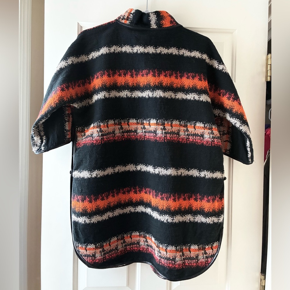 Eva Franco Pillard Coat Open Cardigan Black Orange White Size S - Picture 4 of 16